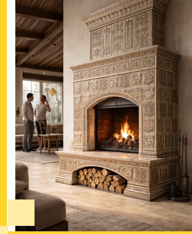 Купить изразцовый камин в Калуге от 252850 р. | ЭриданКлг