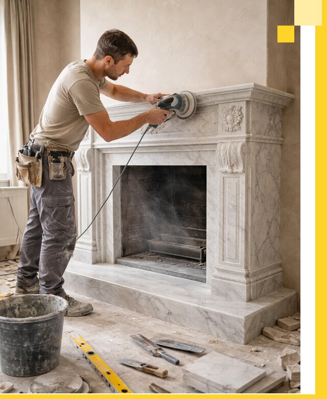 Изготовление и установка мраморных каминов в Калуге под ключ