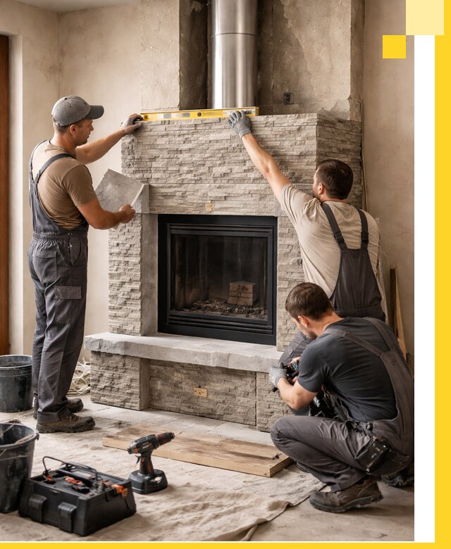 Профессиональный монтаж каминов под ключ в Калуге для дома