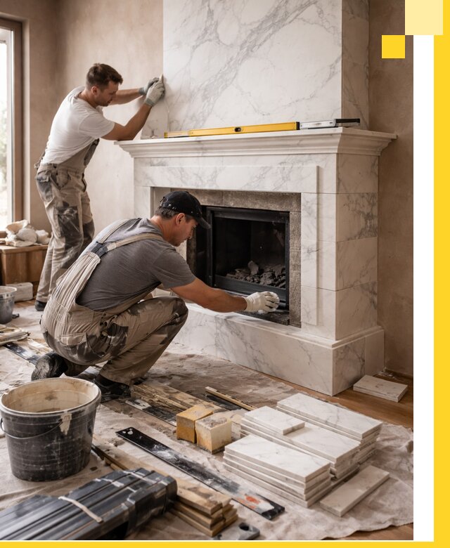 Отделка каминов в Калуге качественные облицовочные работы