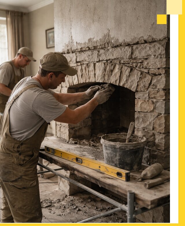 Изготовление каминов под ключ в Калуге, монтаж и отделка