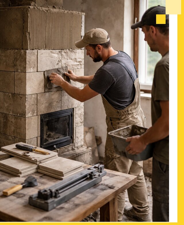 Профессиональная облицовка печей в Калуге: керамика и камень