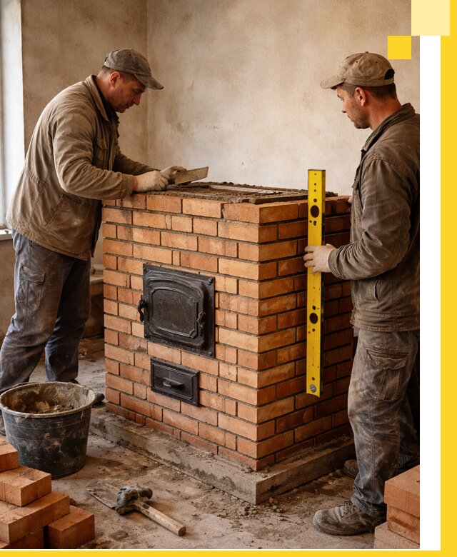 Отопительные печи под ключ в Калуге, установка и сборка