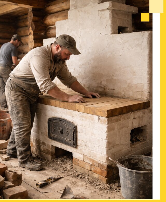 Проектирование и установка русской печи с лежанкой в Калуге