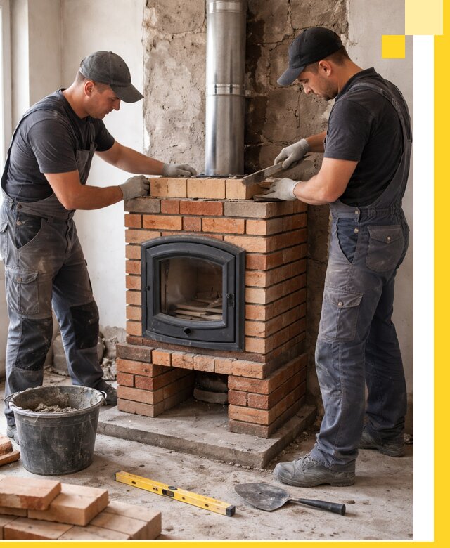 Монтаж печи камина под ключ в Калуге с гарантией и пусконаладкой