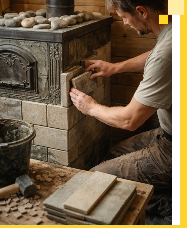 Облицовка банных печей в Калуге профессиональная отделка