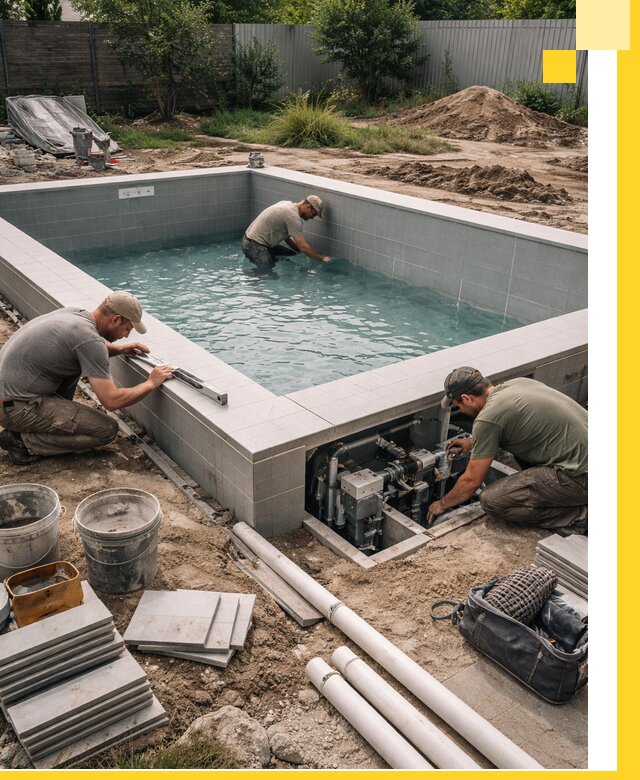 Строительство и монтаж бассейнов для дачи под ключ в Калуге