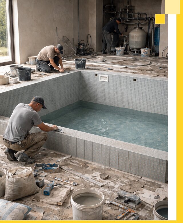 Строительство и монтаж бассейнов в помещении в Калуге