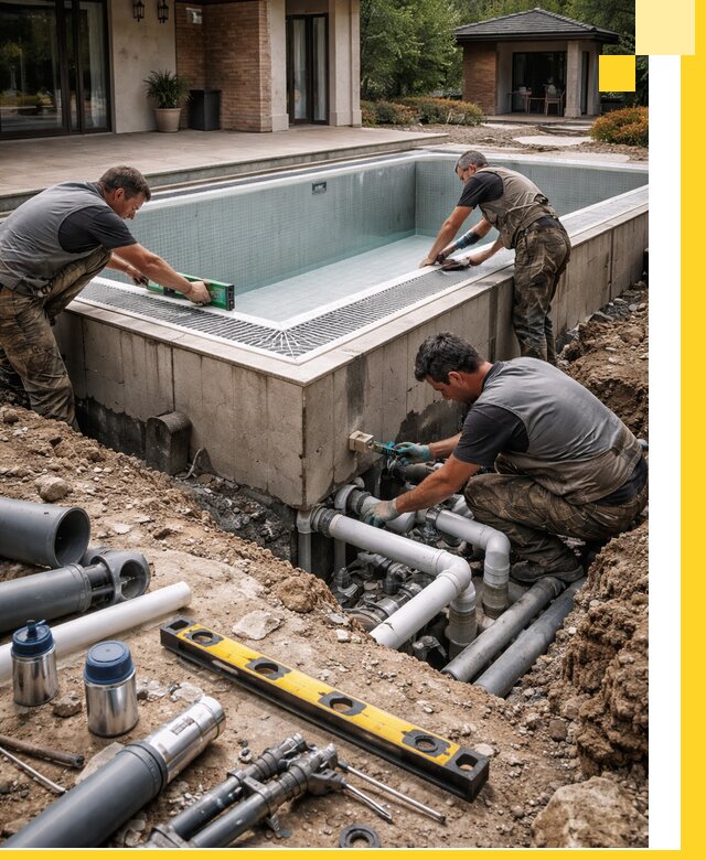 Строительство переливных бассейнов в Калуге под ключ