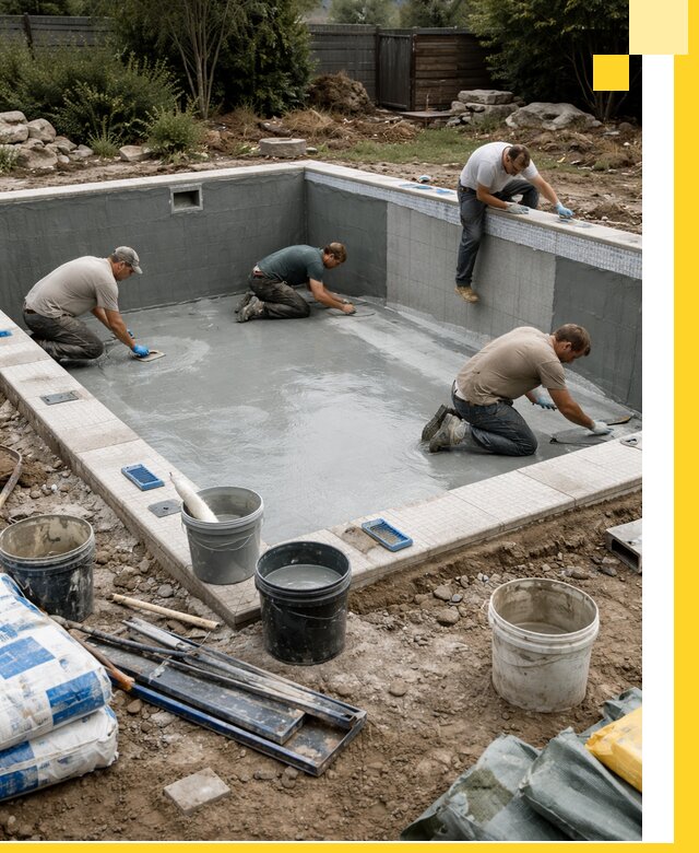 Изготовление и монтаж чаши бассейна под ключ в Калуге