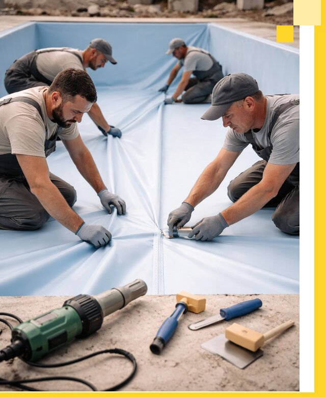 ПВХ пленка для бассейнов с монтажом и гарантией в Калуге