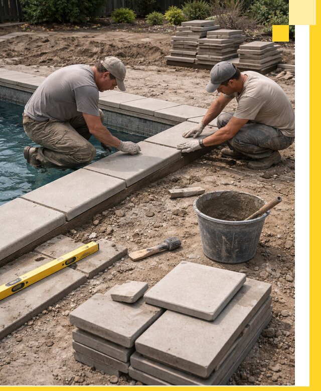 Установка и изготовление копингового камня для бассейнов в Калуге