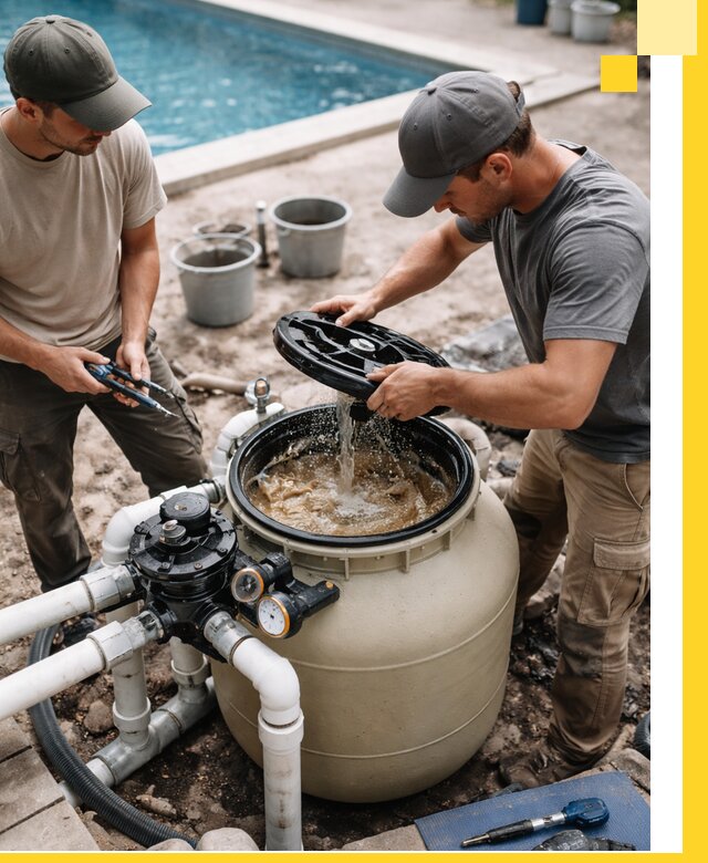 Установка и обслуживание песочных фильтров для бассейнов в Калуге