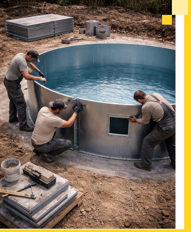 Круглые бассейны под ключ в Калуге проектирование и монтаж