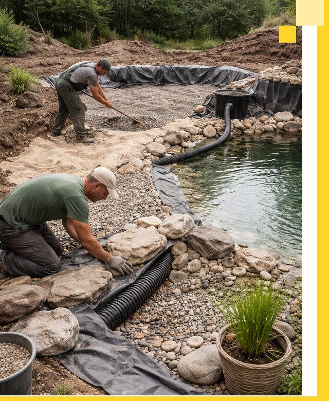 Строительство природных бассейнов и озер в Калуге под ключ