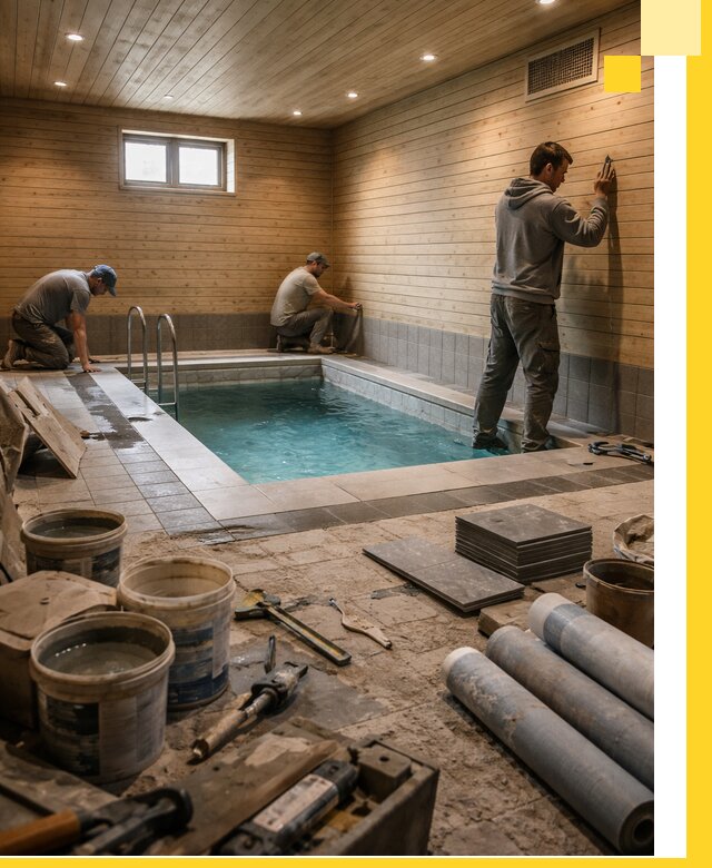 Строительство бани с бассейном и сауной под ключ в Калуге