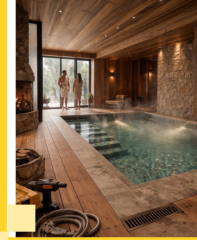 Проекты бань с бассейном под ключ в Калуге от 75855 р., ЭриданКлг