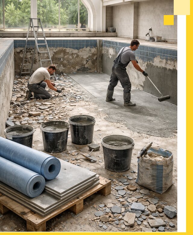 Реконструкция бассейнов в Калуге: ремонт, гидроизоляция