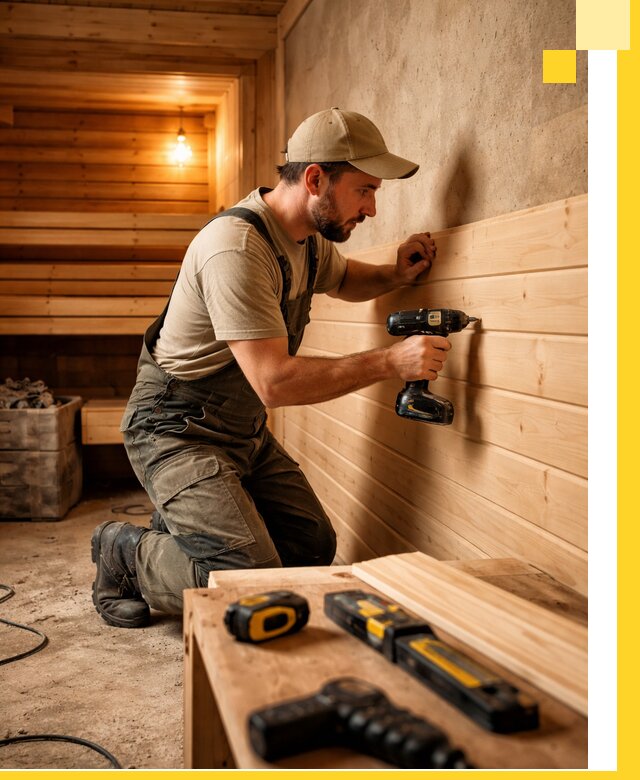 Профессиональная внутренняя отделка бани в Калуге под ключ