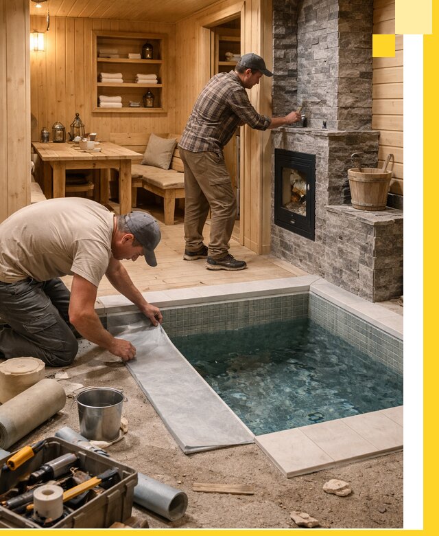 Строительство бань с комнатой отдыха под ключ в Калуге