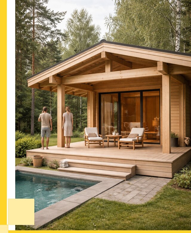 Бани с террасой под ключ в Калуге от 606840 р. | ЭриданКлг