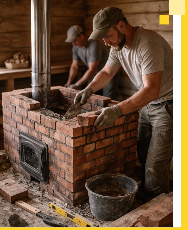 Кирпичные печи для бани под ключ в Калуге, проект и монтаж