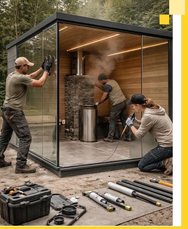 Проектирование и строительство стеклянных бань в Калуге