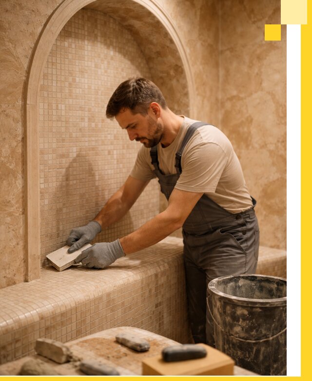 Профессиональная отделка хамамов с мозаикой под ключ в Калуге