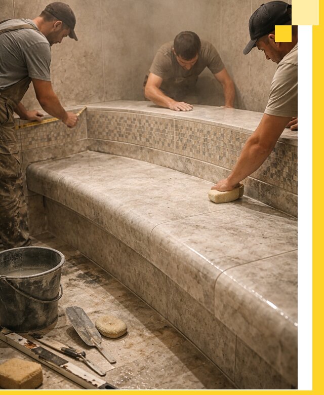 Изготовление и установка сидений для хамама в Калуге