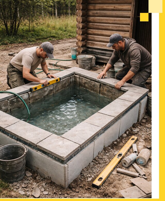 Изготовление и установка холодных купелей под ключ в Калуге